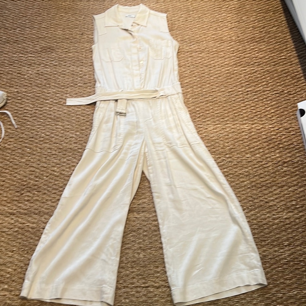Vince Cream Sleeveless Jumpsuit